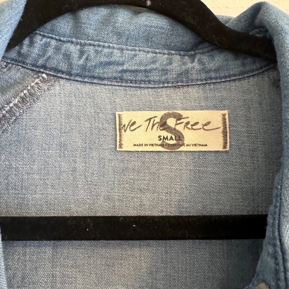 FREE PEOPLE HANNAH DENIM MINI DRESS - Picture 2 of 3